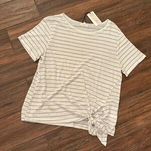 NWT A Loves A Striped Tie Knot Tee